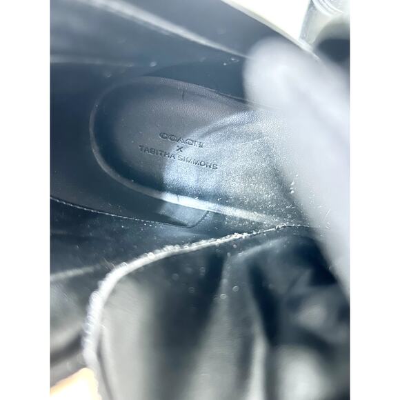 NWOT Coach x Tabitha Simmons Velvet Wedge Chelsea Hiker Ankle Boots Black 8.5 - Picture 9 of 10